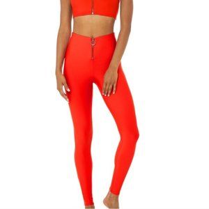Alo Red Leggings with zipper